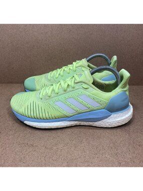 Adidas Womens Solar Glide ST HK Boost Sole Running Shoes Lime Green Size 8.5